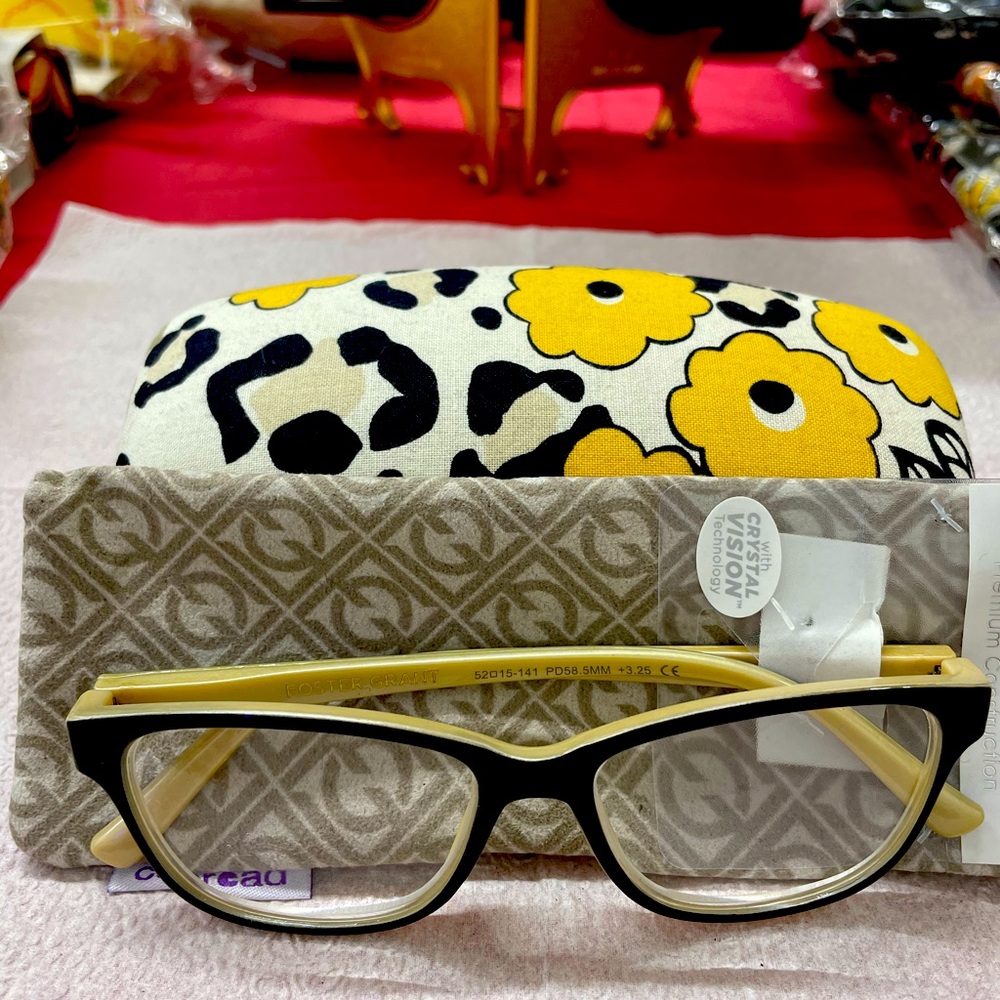 Foster Grant Premium Coloread Reading Glasses Tan/Black +3.25